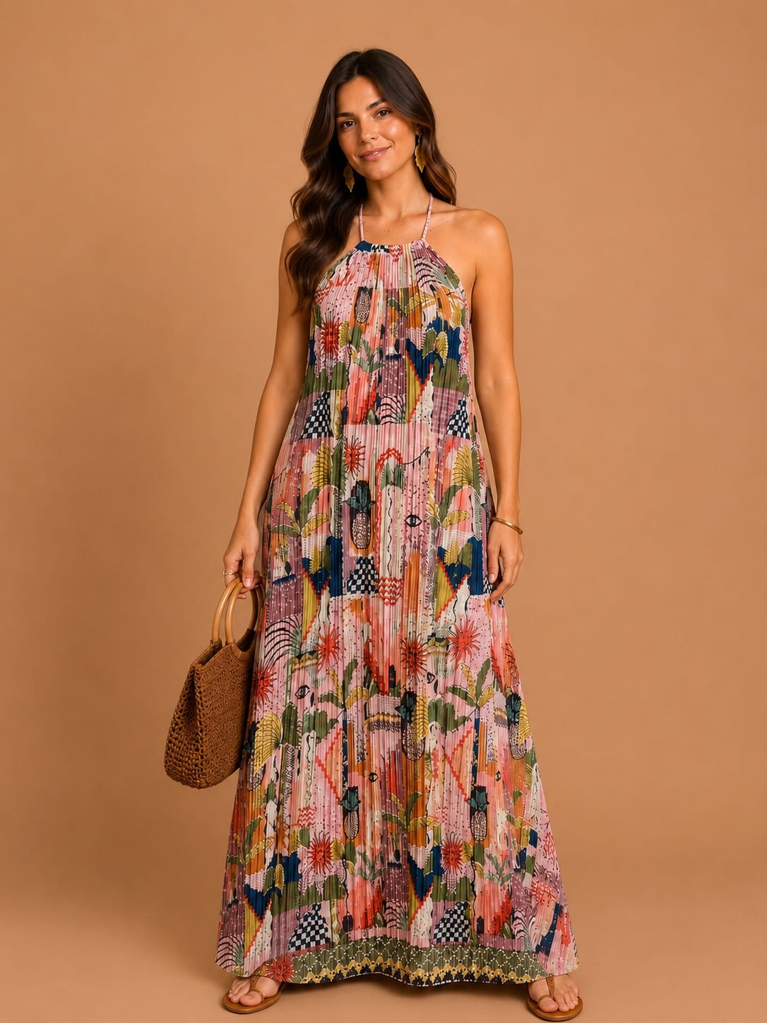 Vestido plissado cidade mistica