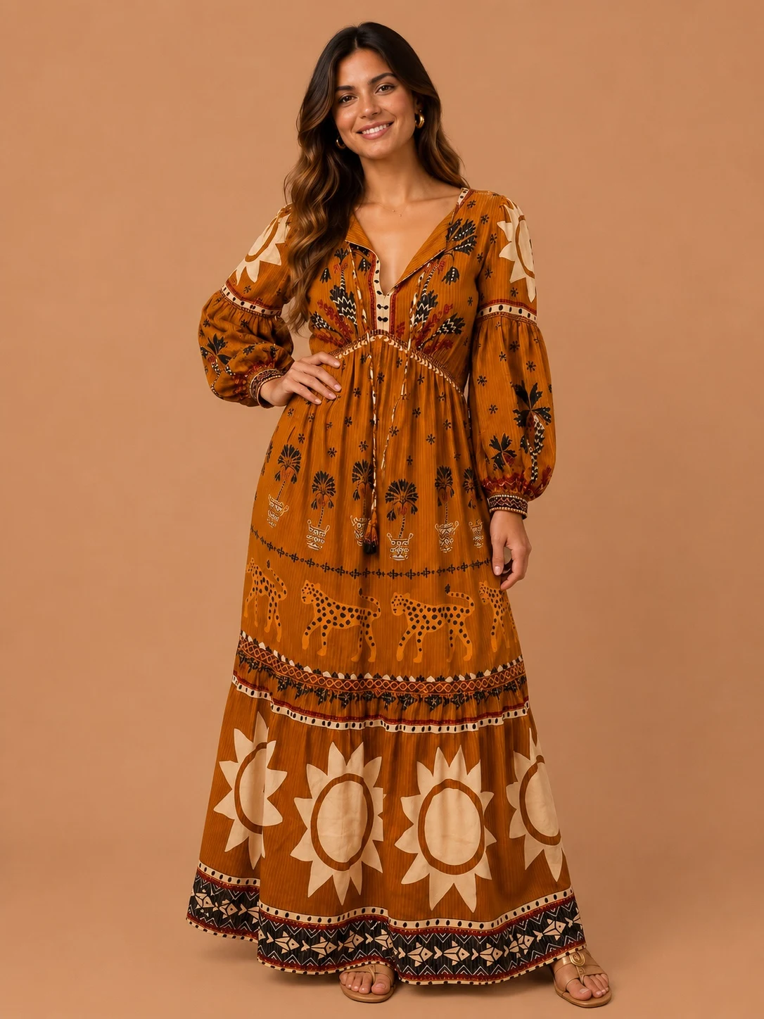 Vestido lurex onça