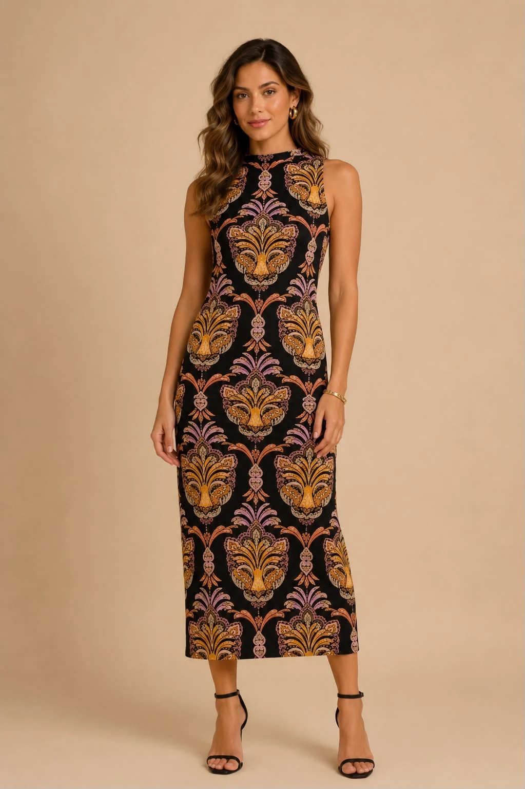 Vestido midi pantera