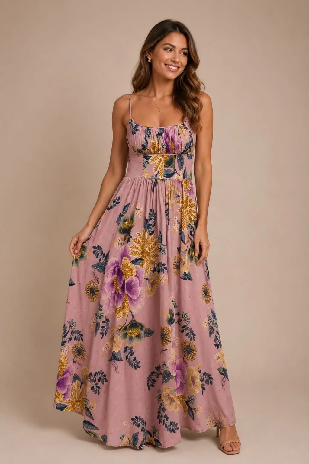 Vestido alça jardim delicadeza