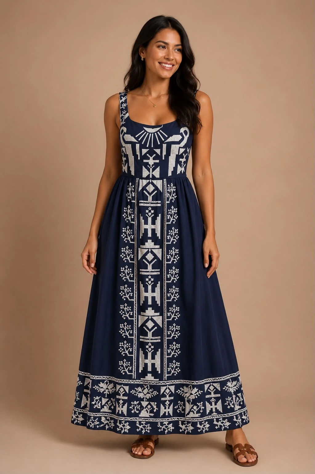 Vestido bordado laço