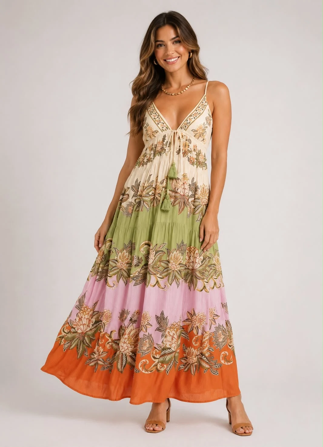 Vestido longo floral Delhi