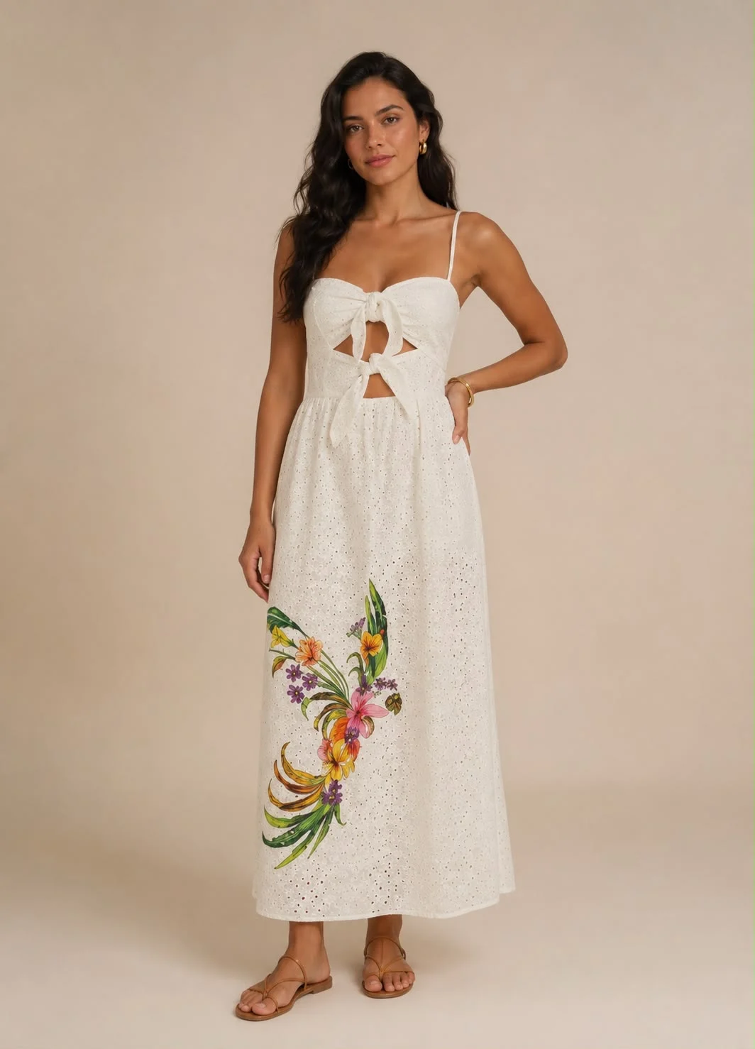 Vestido laise pássaro