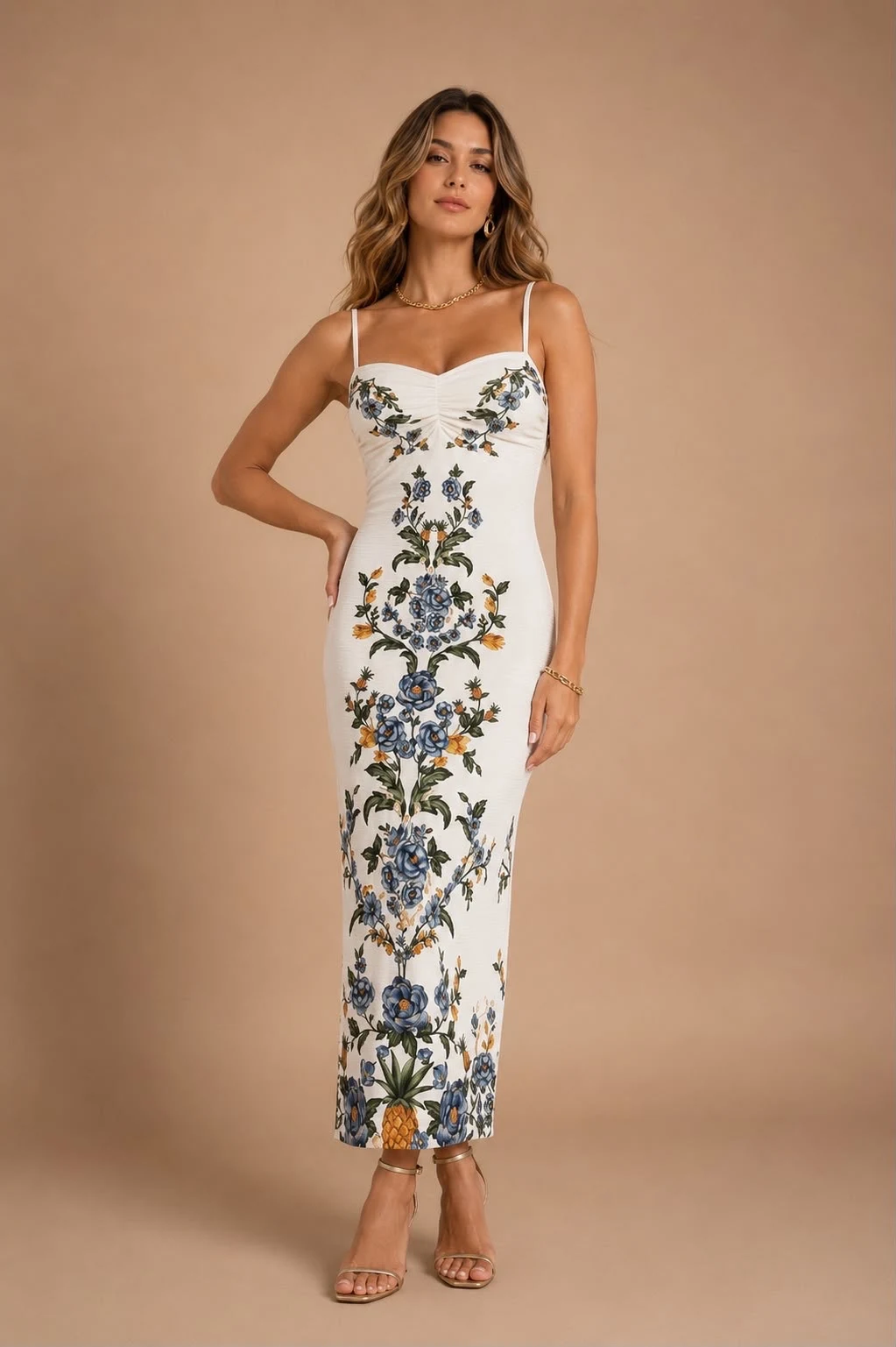 Vestido mídi floral Penélope