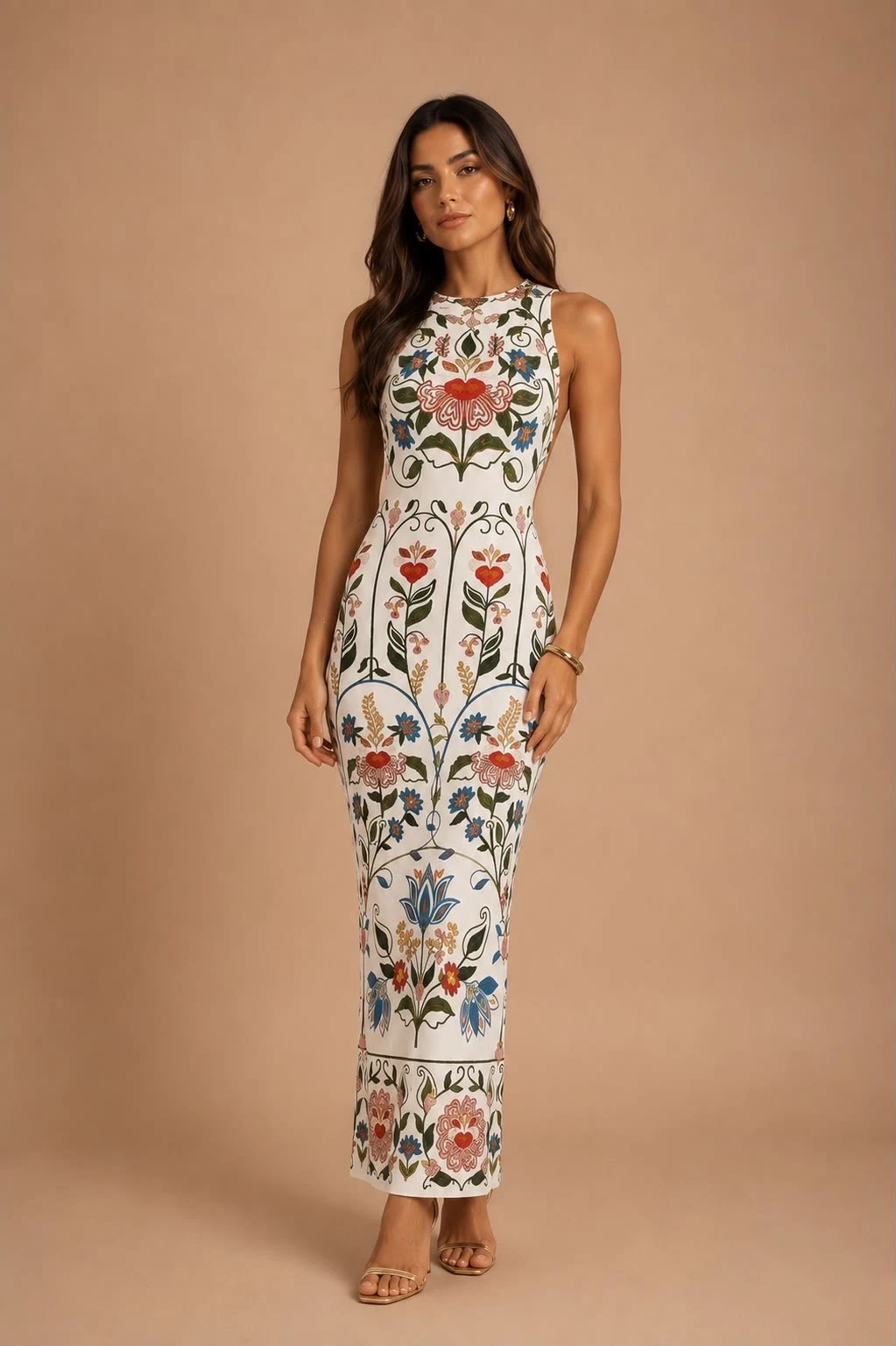 Vestido alça jardim beleza