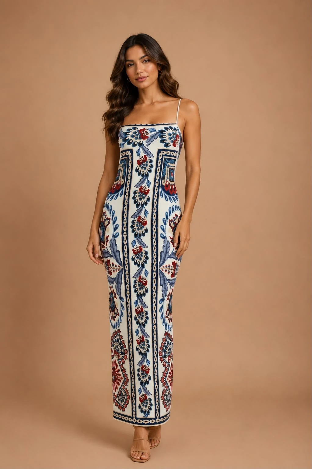 Vestido mídi Náutico