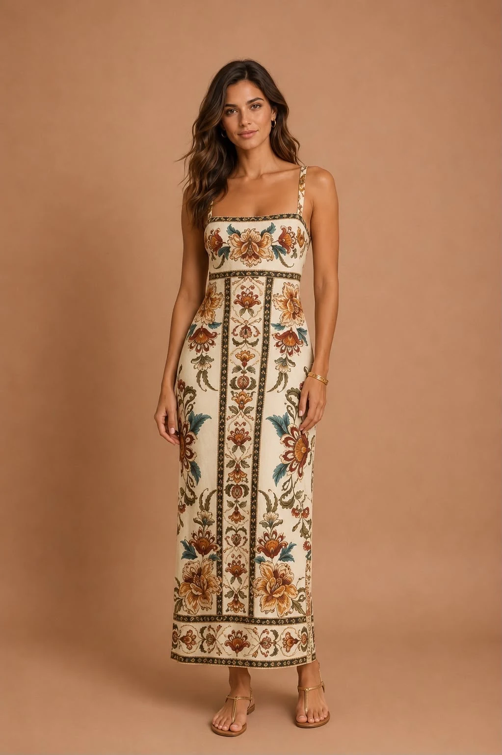 Vestido midi jardim majestoso