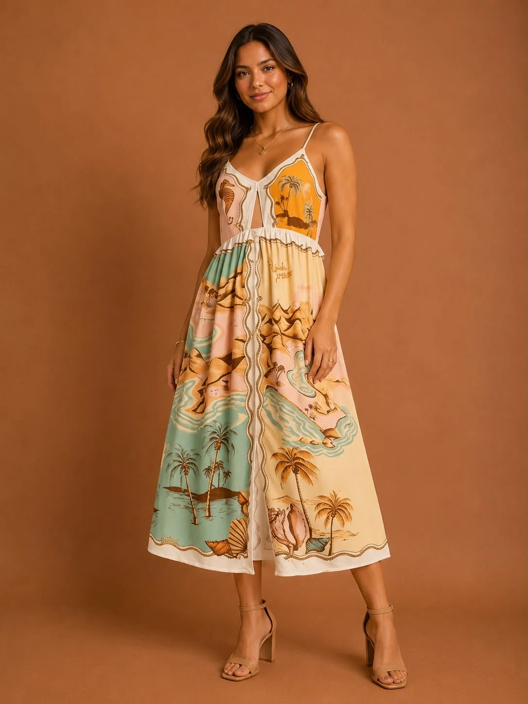 Vestido mídi sowenir litoral