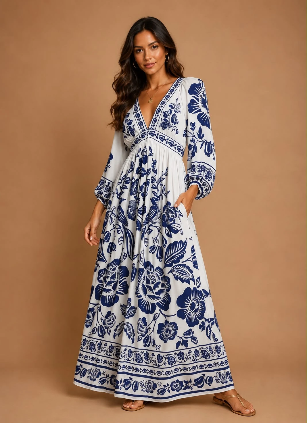 Vestido longo noite de pássaro