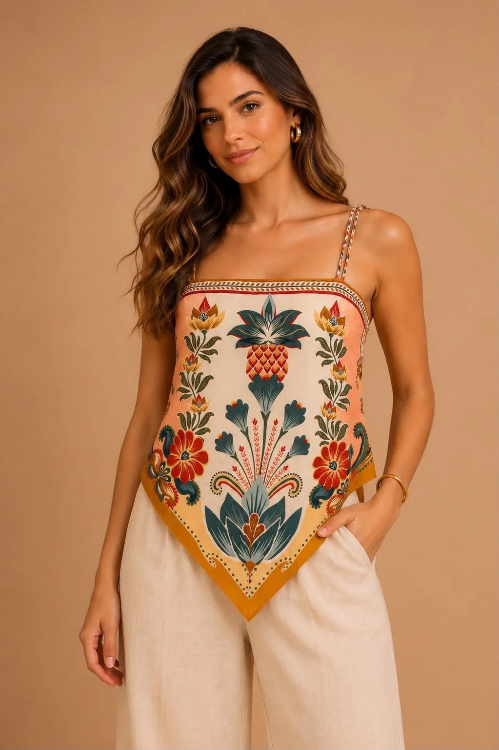 Blusa lenço abacaxi