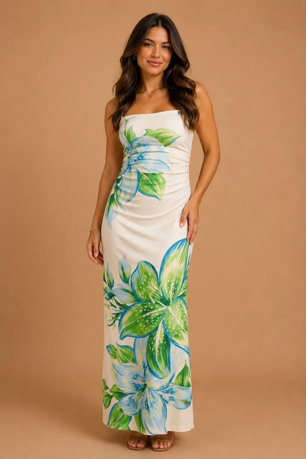 Vestido alcinha lírio tropical