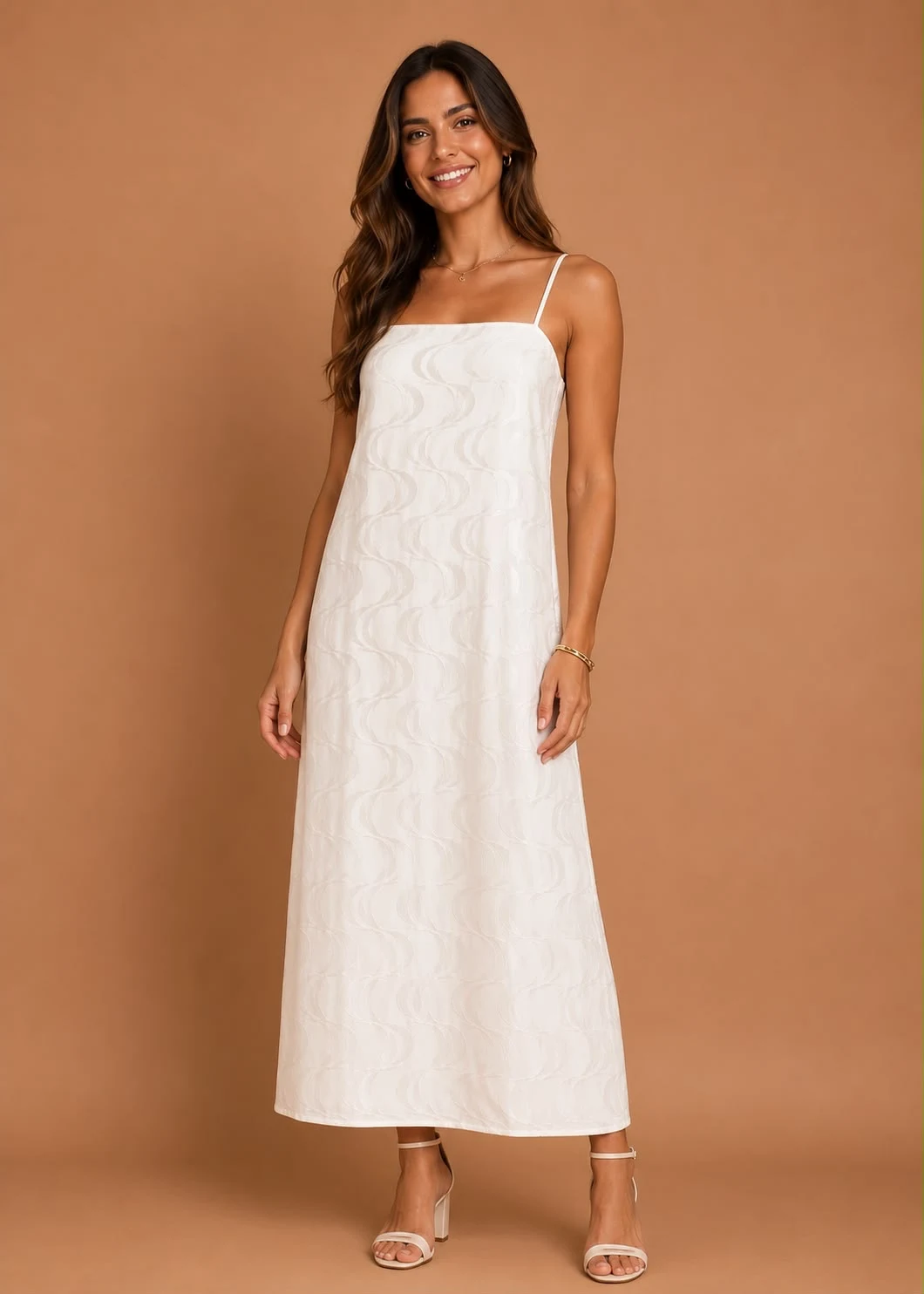 Vestido alcinha jacquard