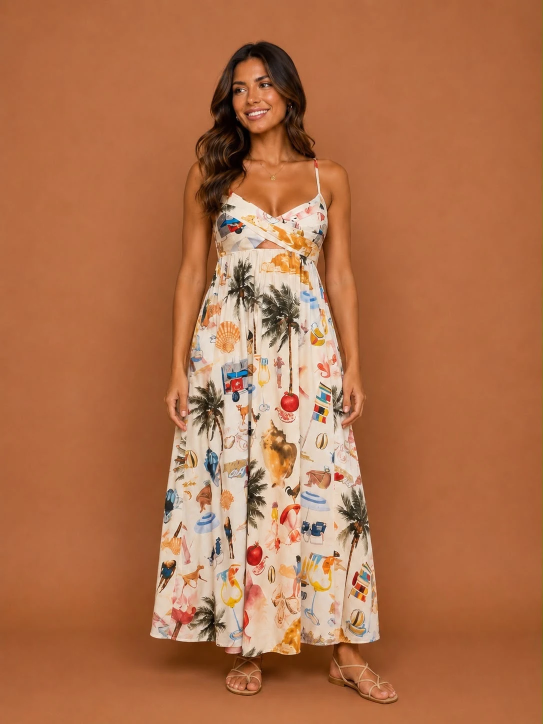 Vestido Longo colagem carioca