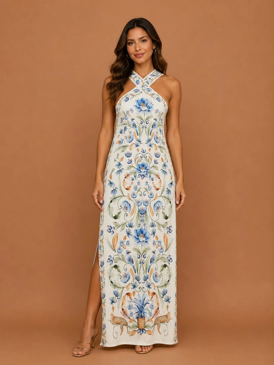 Vestido mídi lenço Elsa