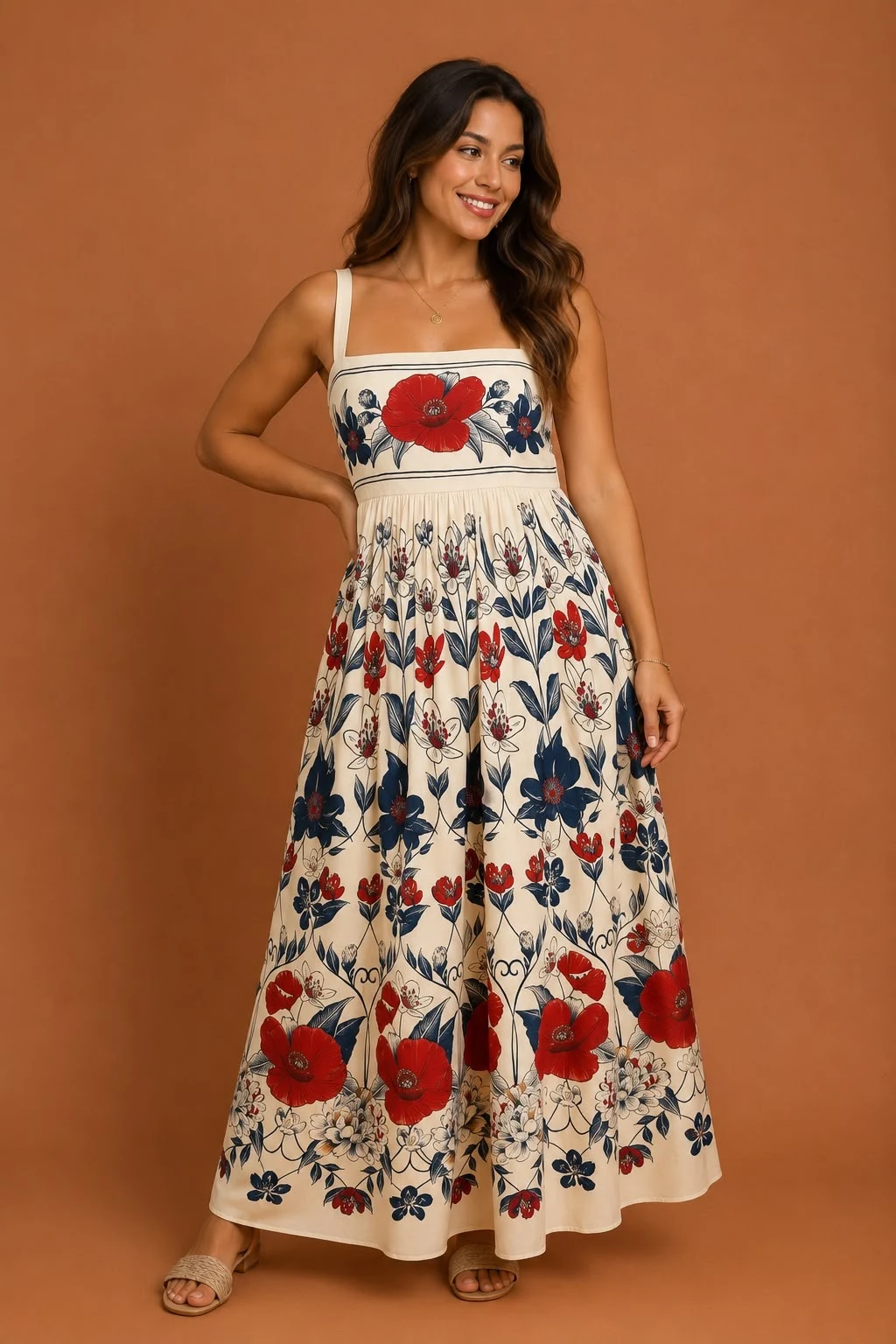 Vestido longo floral lina