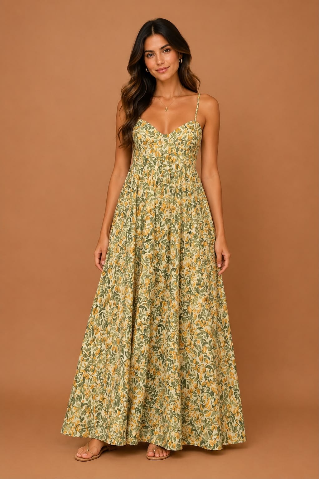 Vestido fenda fruta estrela