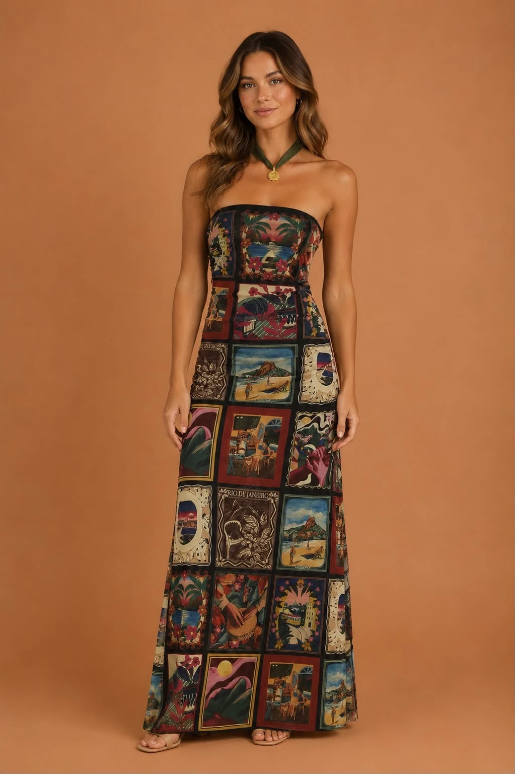 Vestido tule lenços cariocas