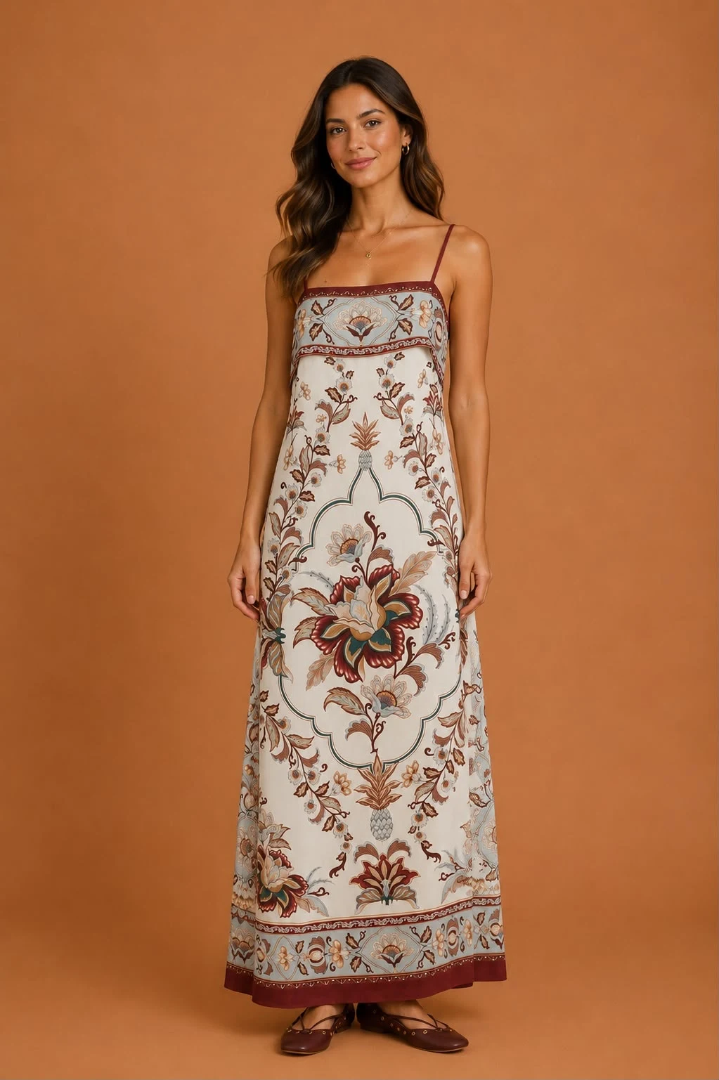 Vestido longo pala jardim majestoso