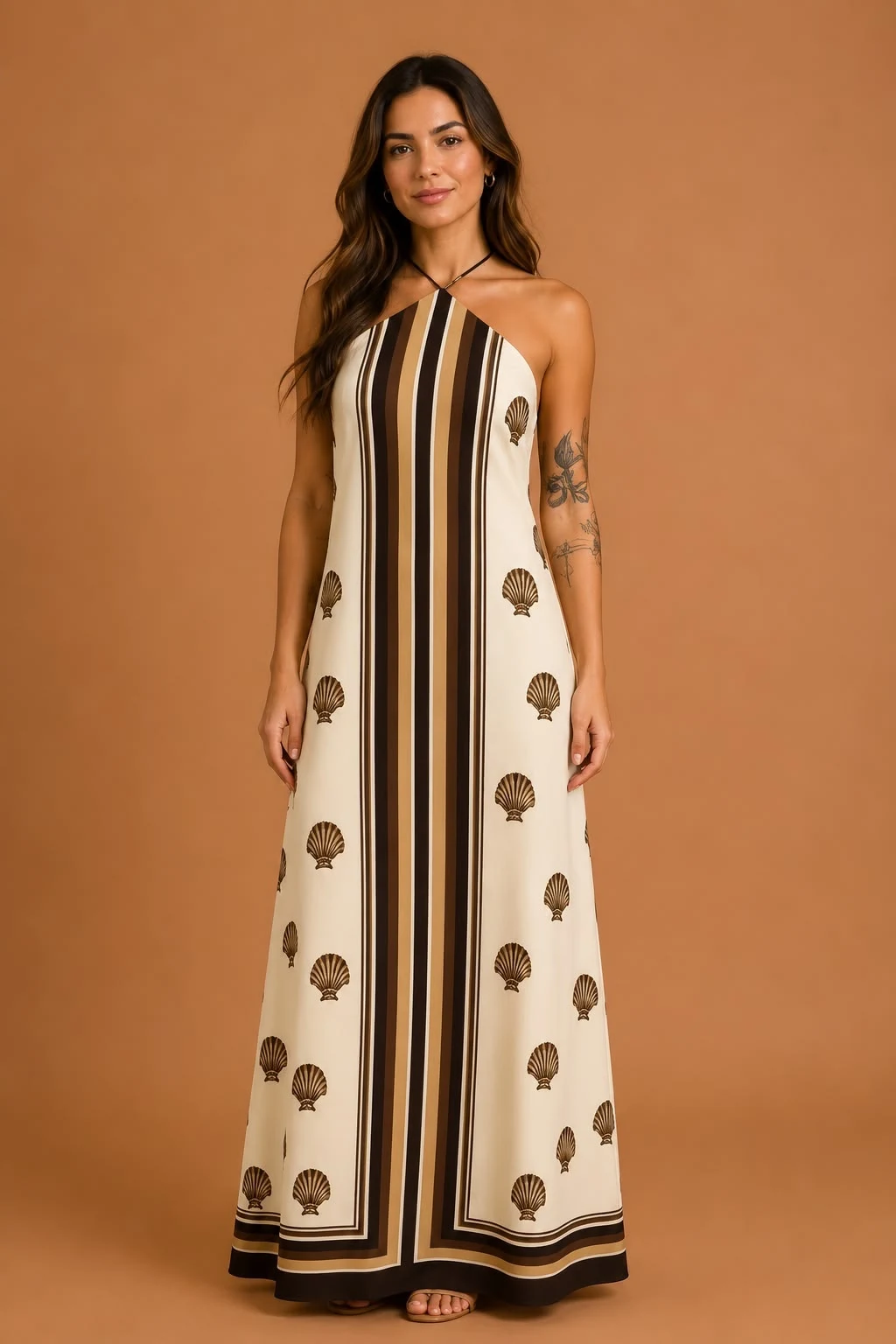 Vestido longo frente conchita