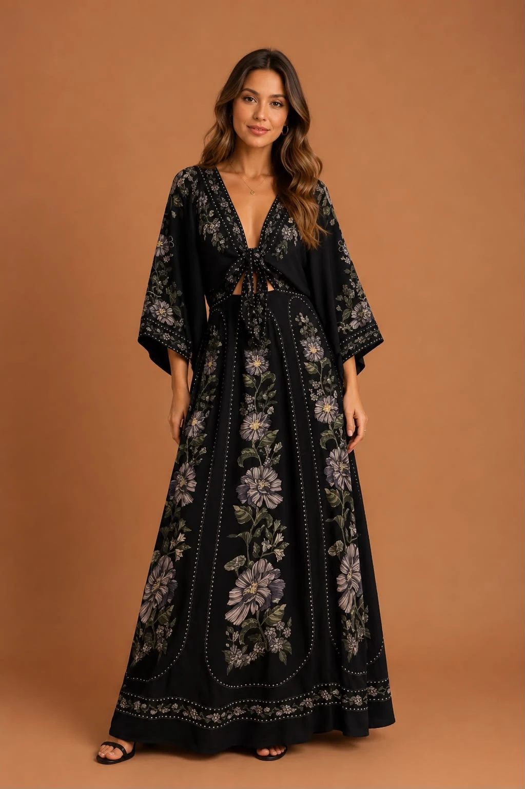 Vestido longo manga Julieta