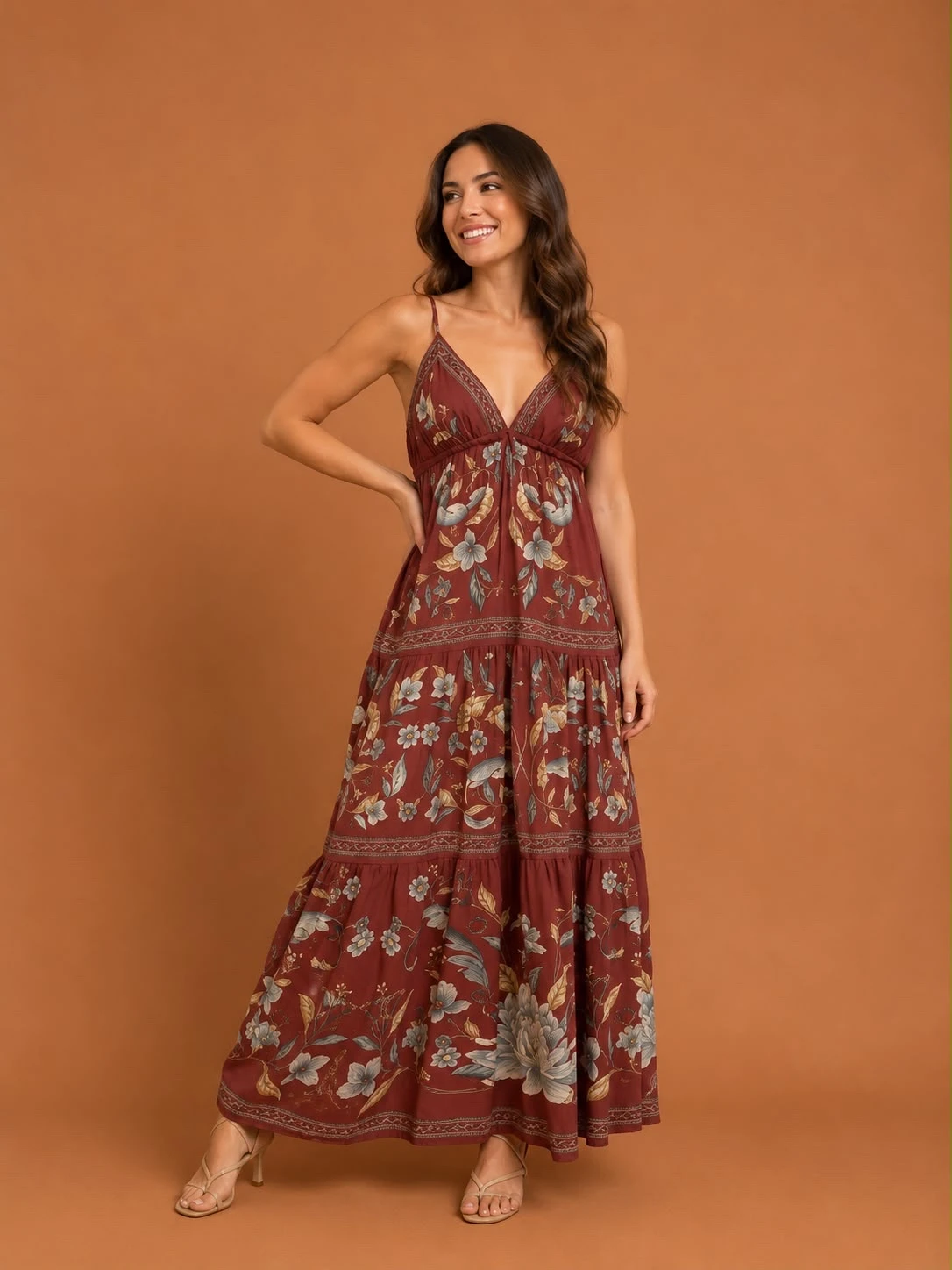 Vestido longo retropico