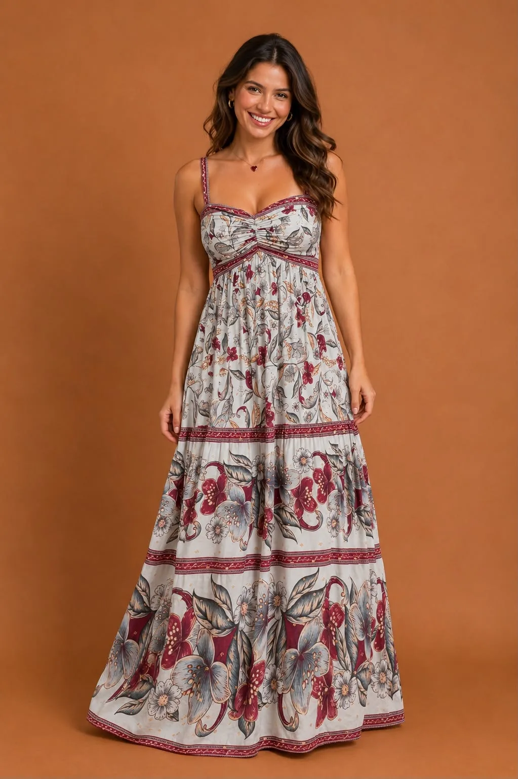 Vestido longo retropico