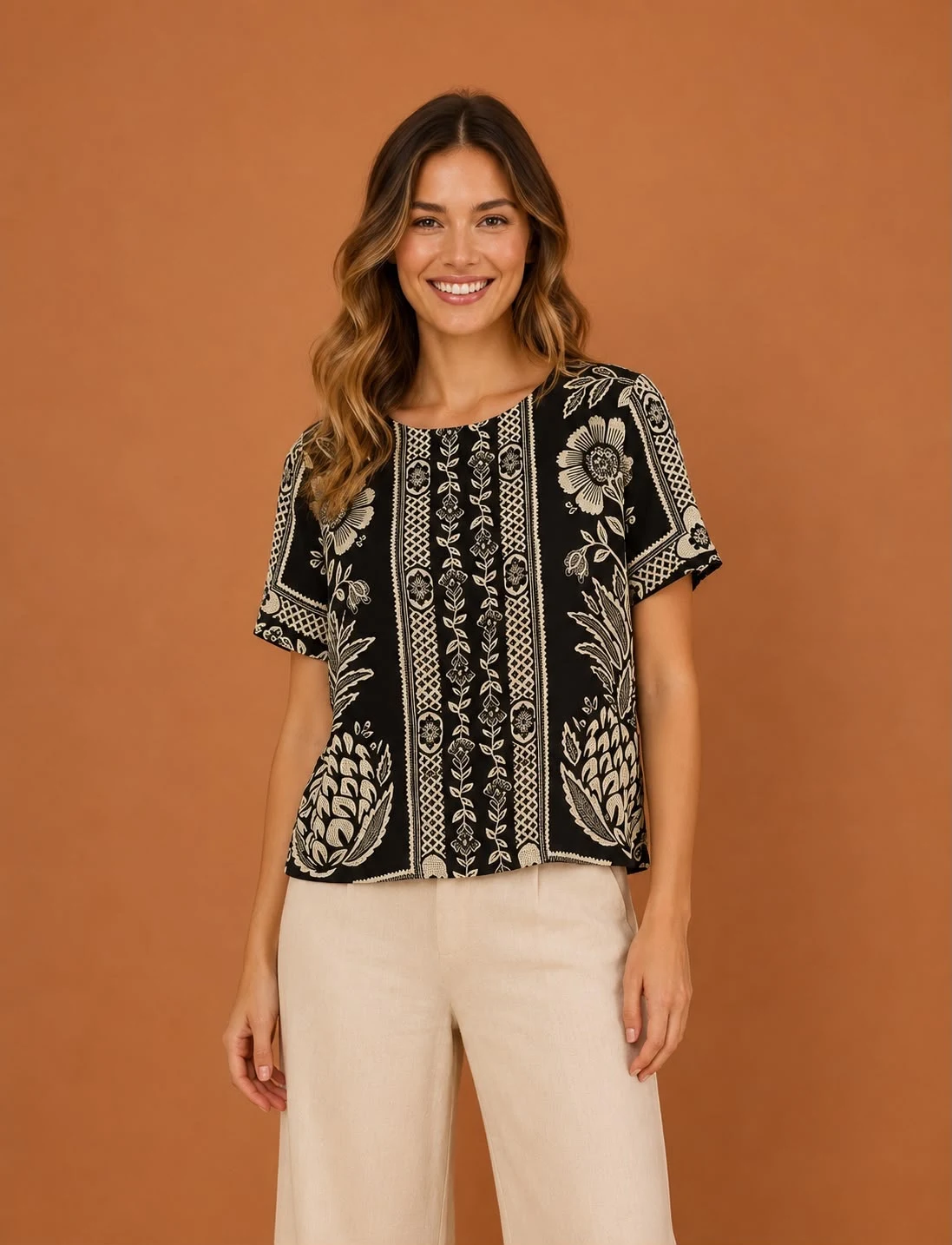 Blusa jardim romance