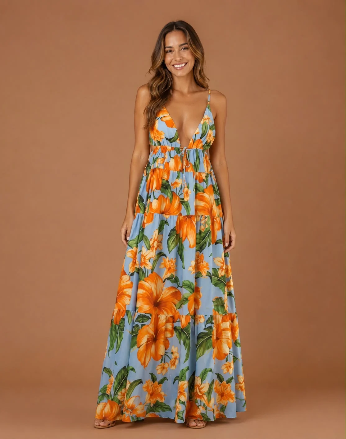 Vestido floral anis