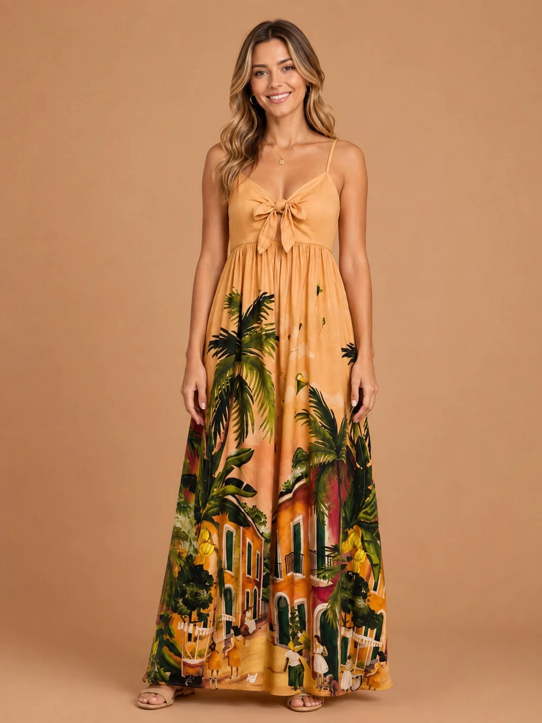 Vestido longo alcinha vila rio