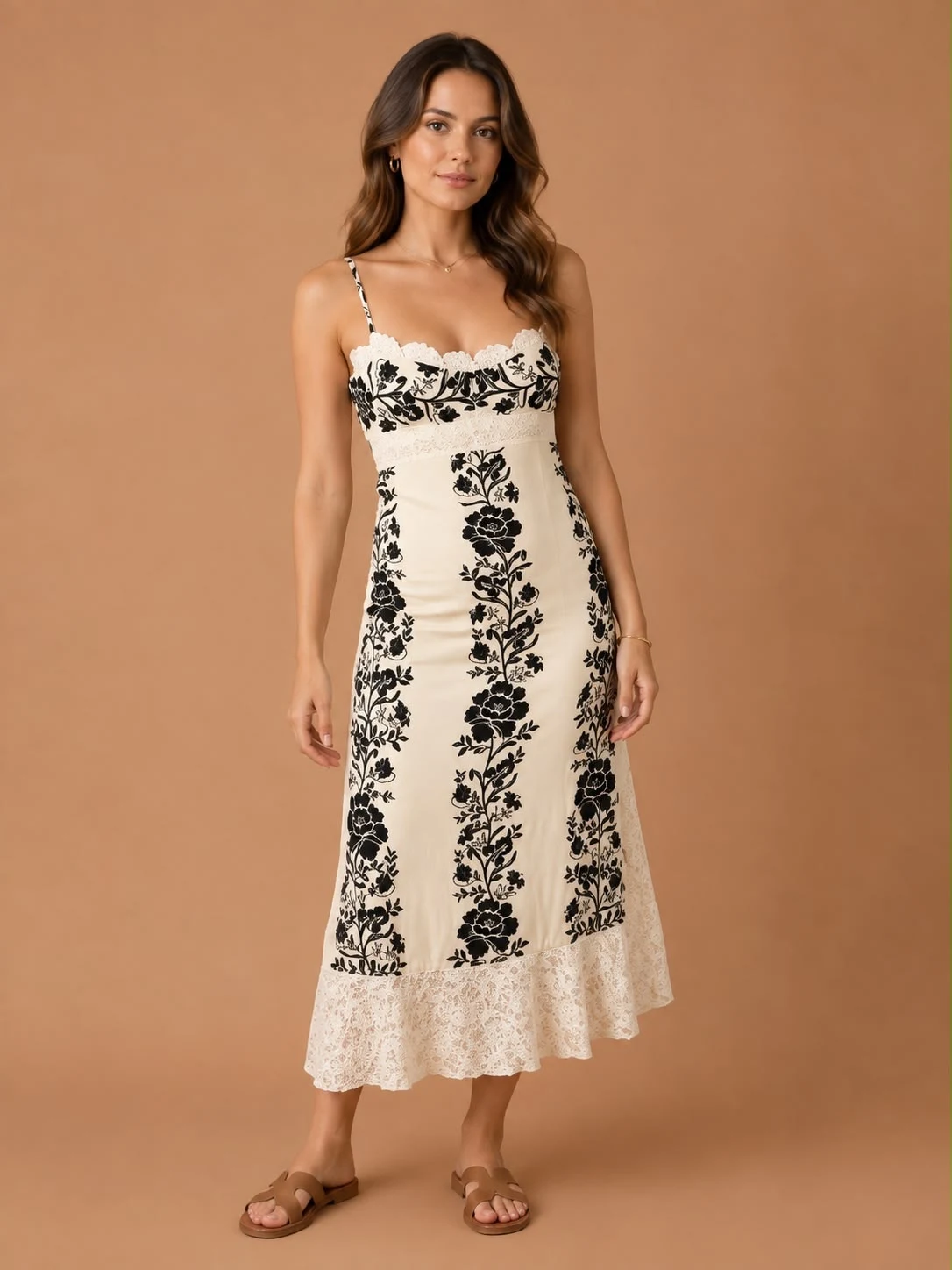 Vestido mídi floral delicado