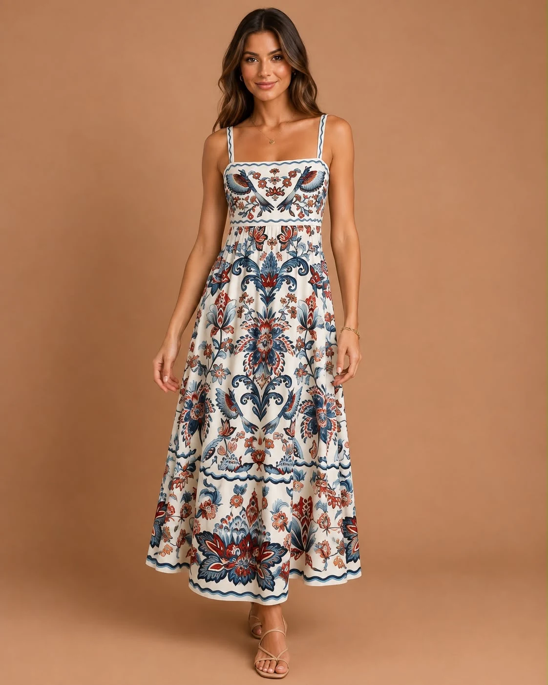 Vestido mídi encanto boho