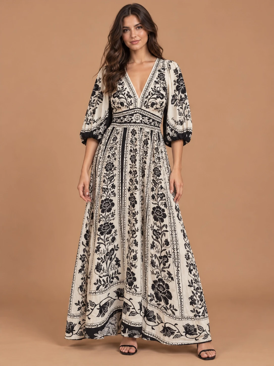 Vestido longo floral delicadeza