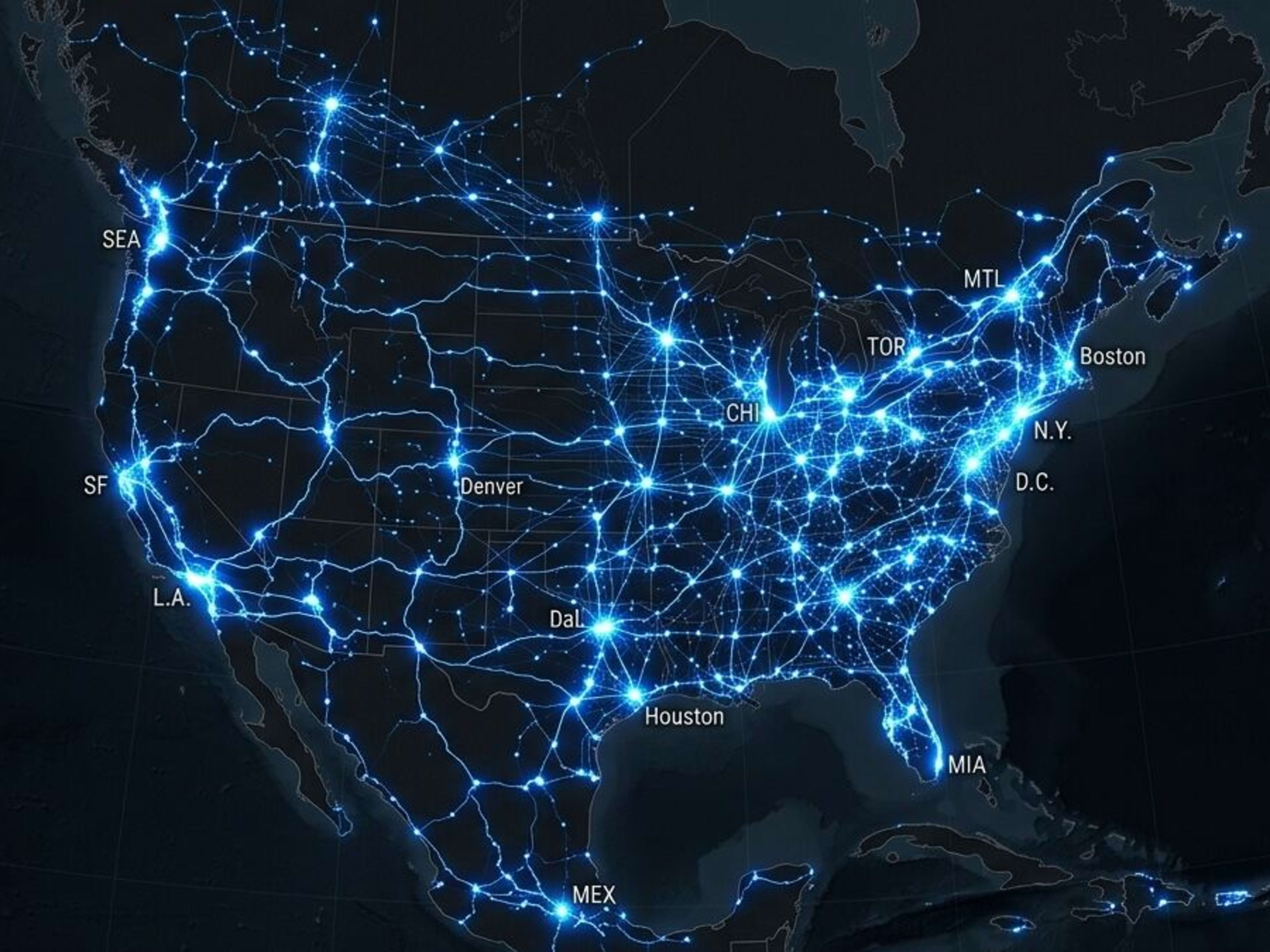 Map showing ESP deployment locations across the Americas