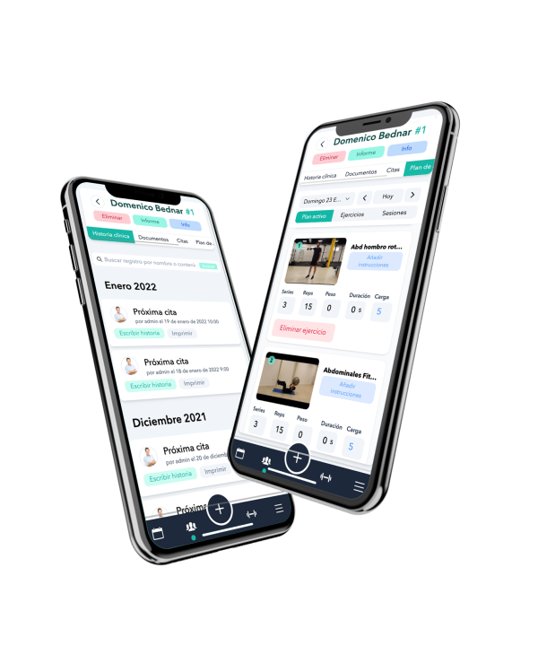 Fisiotrack no telemóvel: história clínica e exercícios do paciente