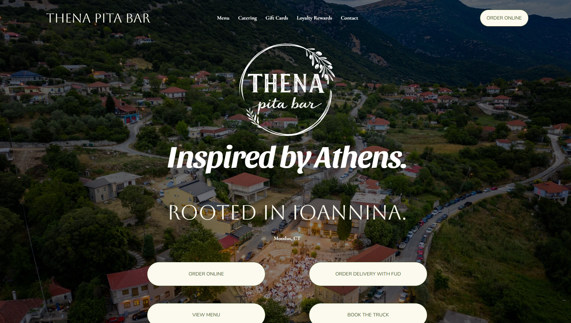 Thena Pita Bar restaurant website design