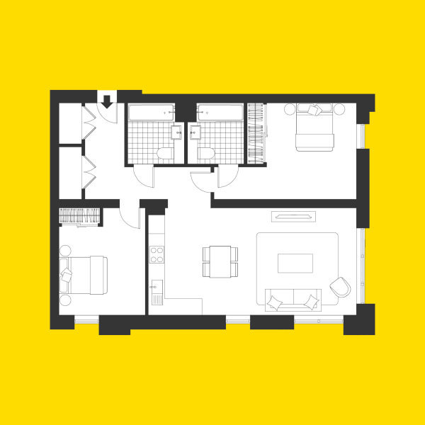 Union Wharf Apartment Floorplan