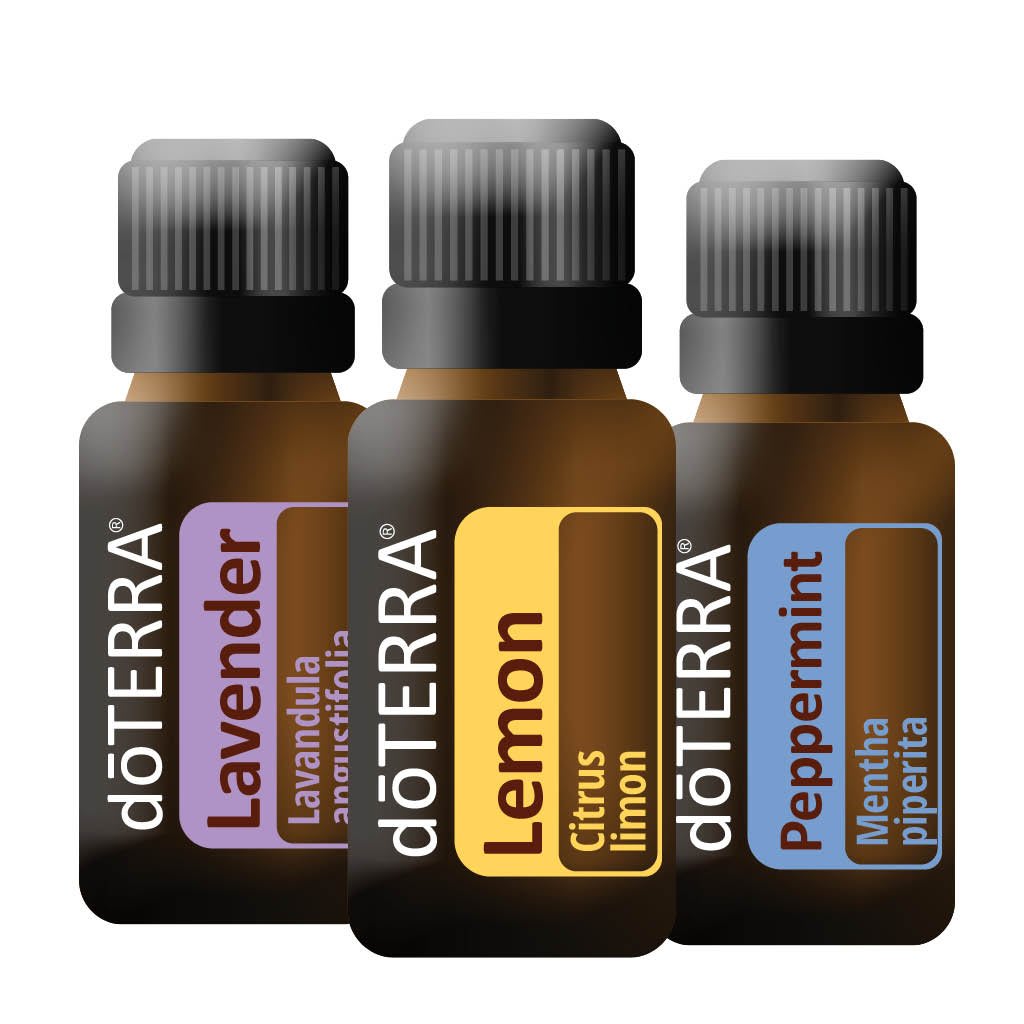 Essential Oils Starter Kit doTERRA lavender, lemon and peppermint oils