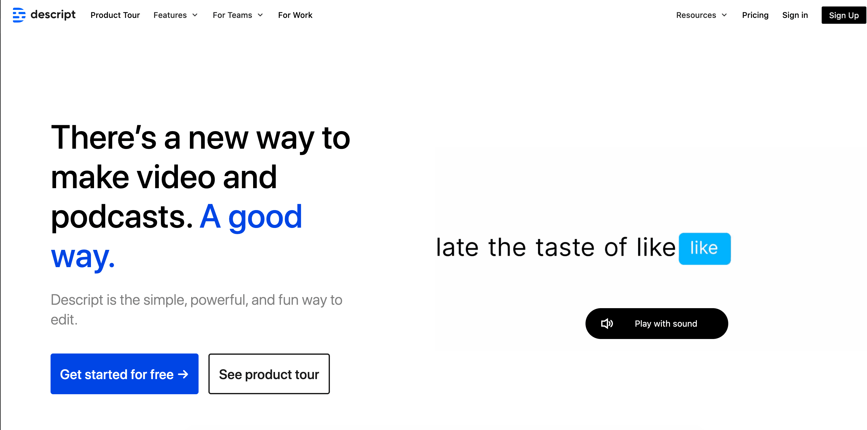 Descript-Homepage-Screenshot
