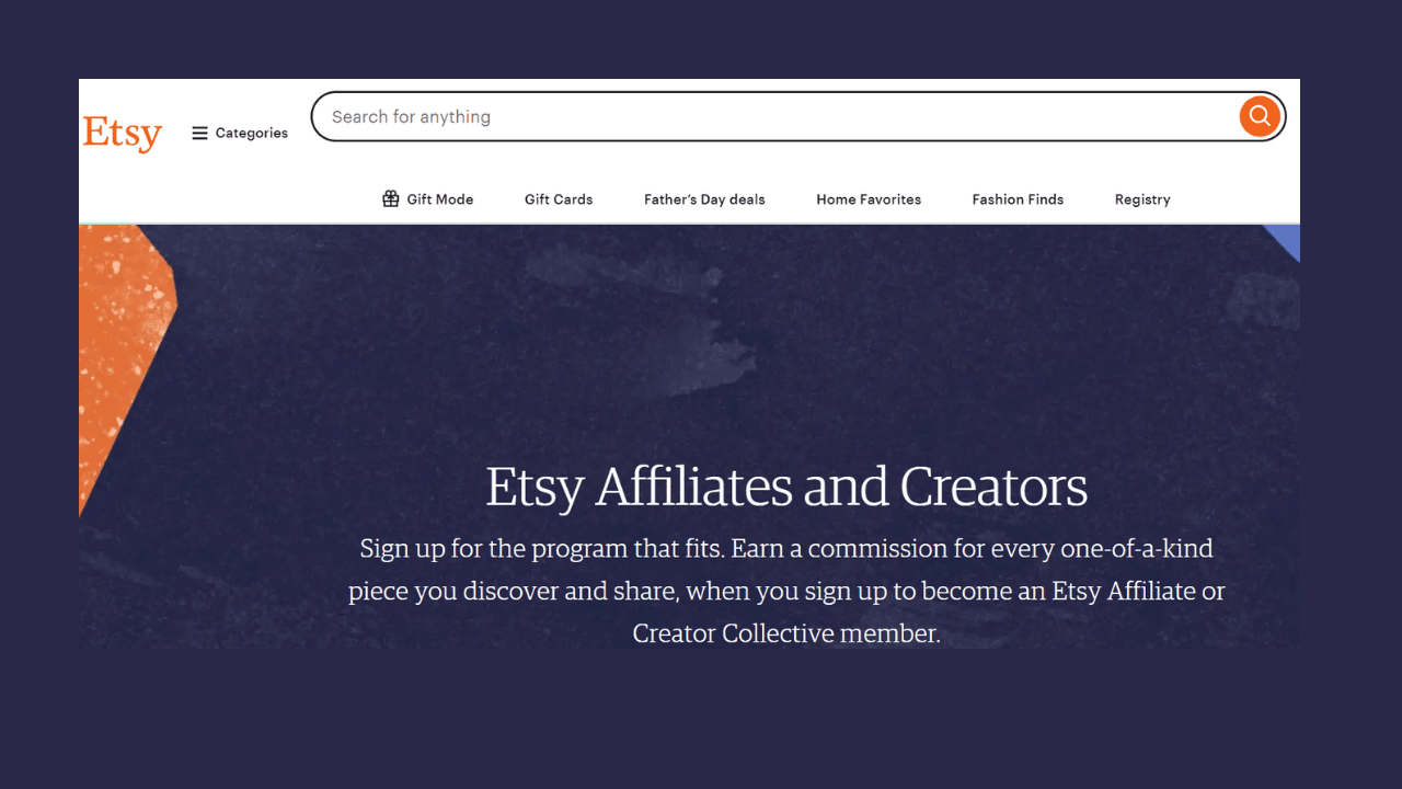 Etsy Affiliate Program