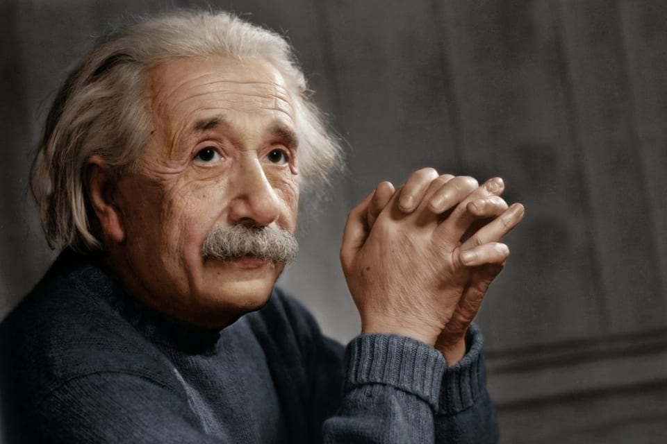Colorized Image of Albert Einstein