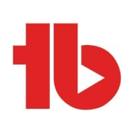 TubeBuddy logo featuring a red lowercase "t" and "b" with a play button symbol inside the "b."