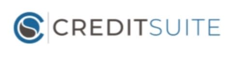 Credit Suite logo featuring a modern blue and black circular emblem alongside bold, uppercase text.