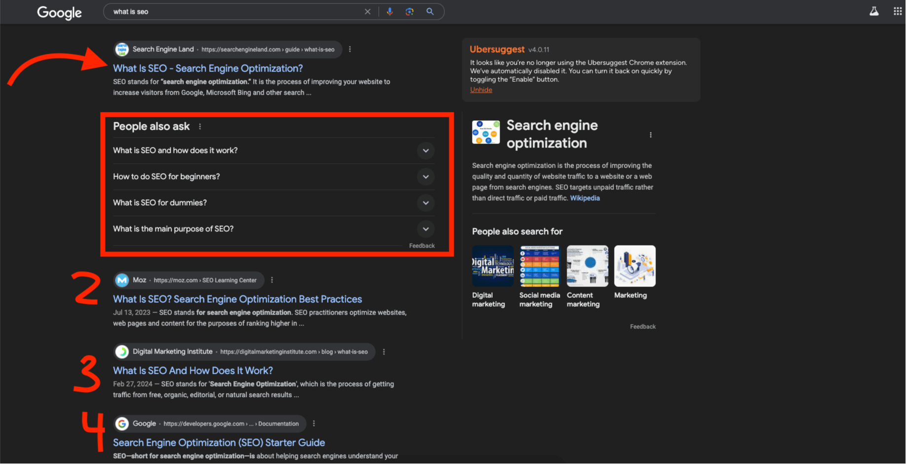 Top rankings on the SERP's
