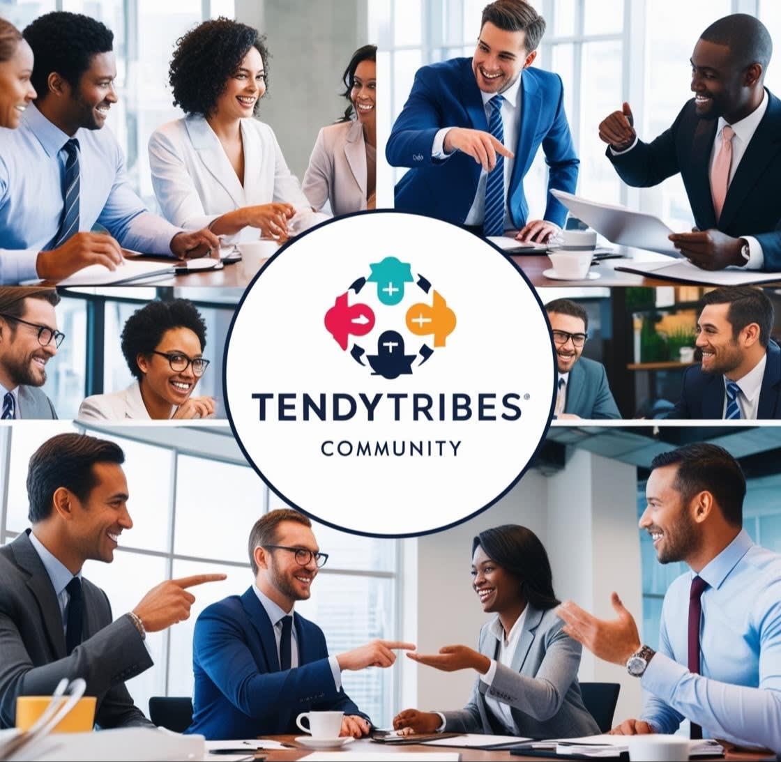 Create a logo of TendyTribes  Community  including images of Business peopl_20241128_131445_0000