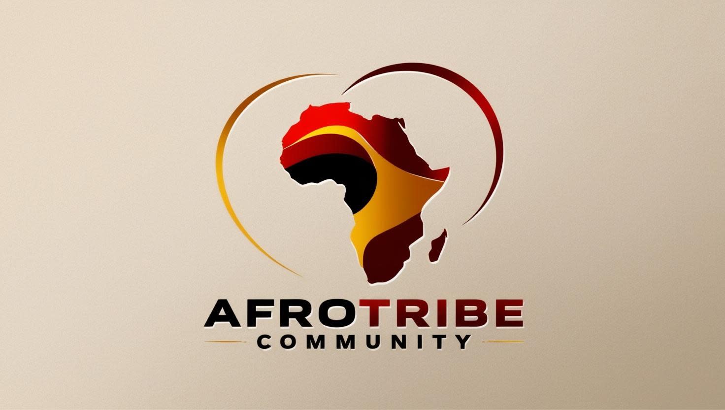 Design a logo of AfroTribe to include African ethnic colours and map of Africa with words AfroTribe Community