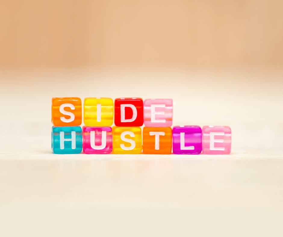 Side Hustle Phrase Spelled Out With Colorful Cube Beads Symbolizing Creativity and the Concept of Earning Additional Income