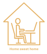 home sweet home. Person working from home office