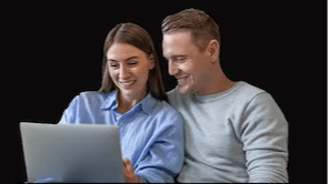 couple looking at a computer