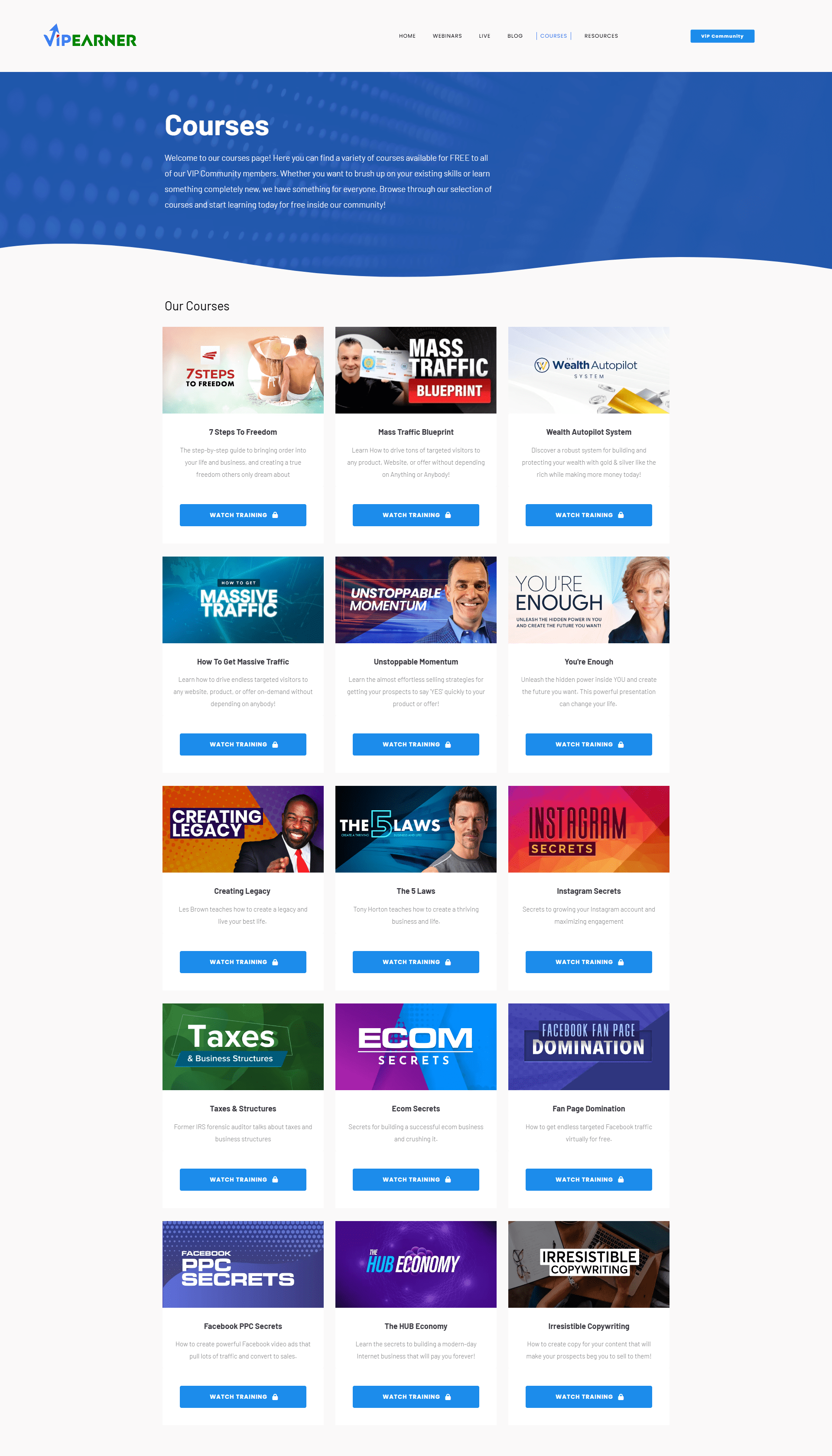 Estage Courses Snapshot