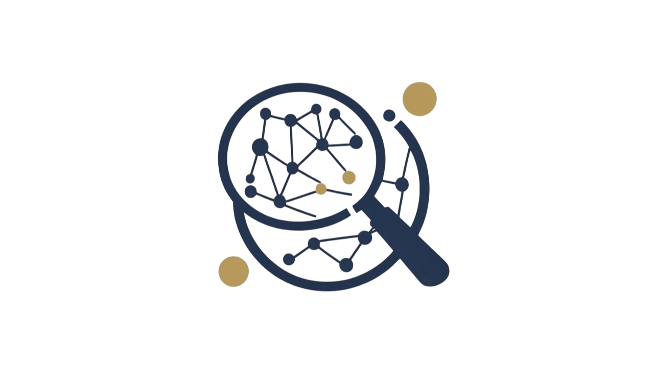 abstract icon search or insight, data analysis, magnifying glass, minimal flat design, modern, brand colors navy and gold-Photoroom